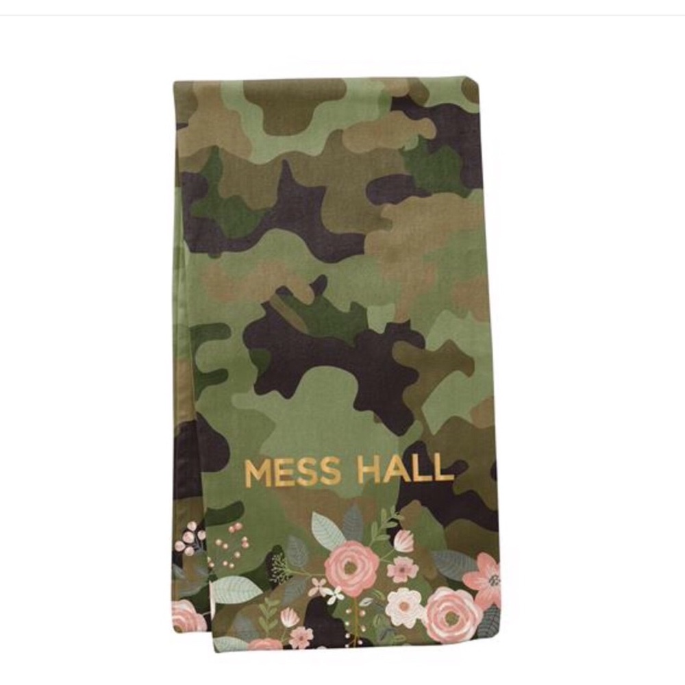 Karma Green & Brown Camo Boho Tea Towel